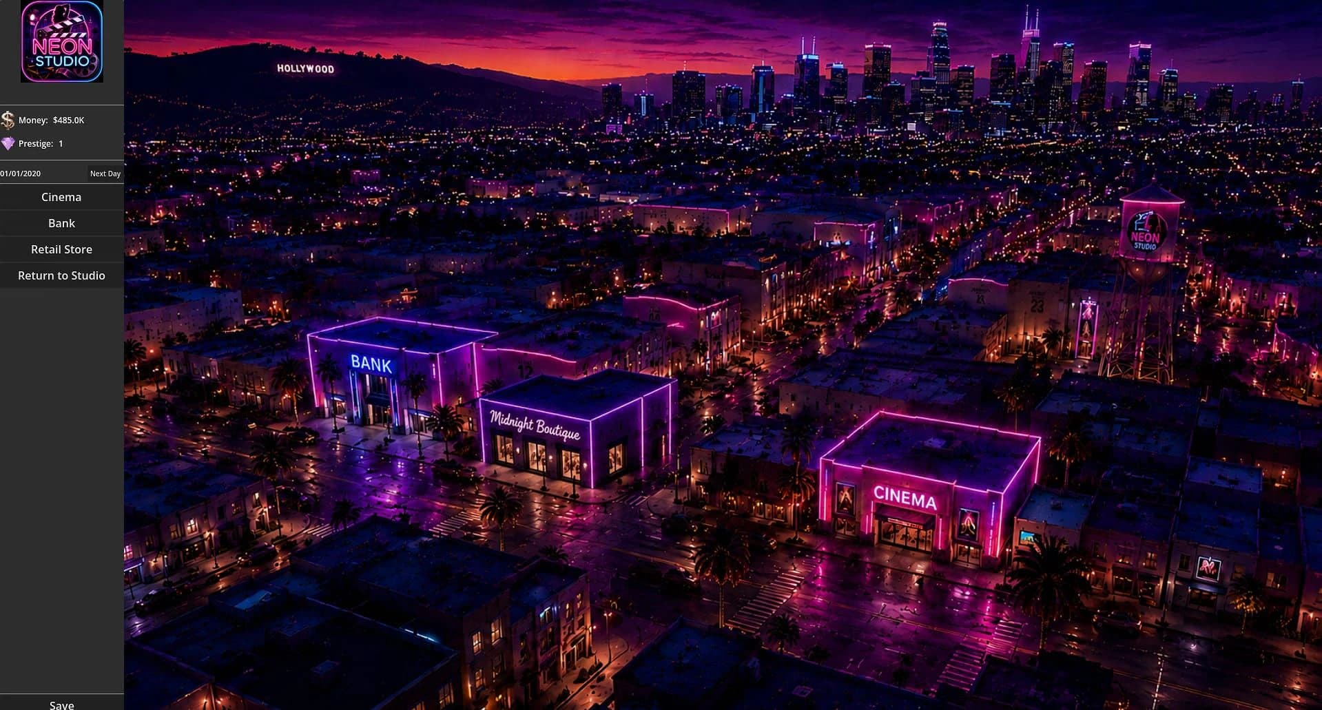 Neon Studio Tycoon screenshot 1