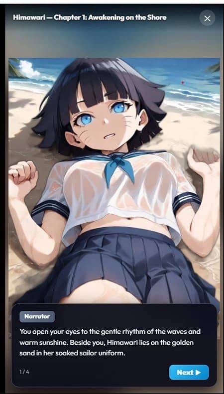 Pocket Waifu: Story &amp; Cards clicker screenshot 1
